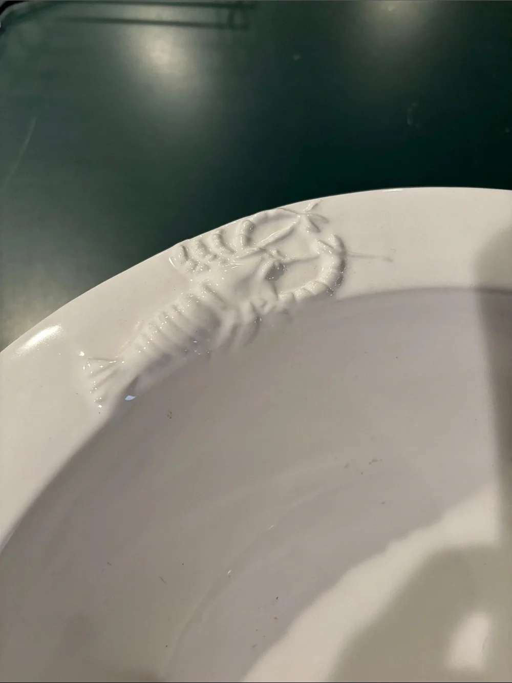 White Pier One Coastal Ceramic Serving Bowl - Sea Life Accent